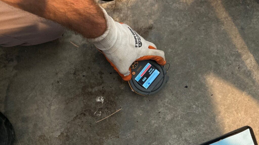 moisture check for water damage restoration in clarksville